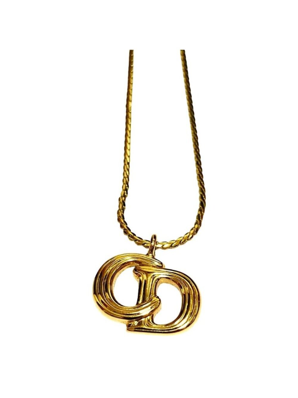 Dior Vintage CD Logo Pendant Gold Colored